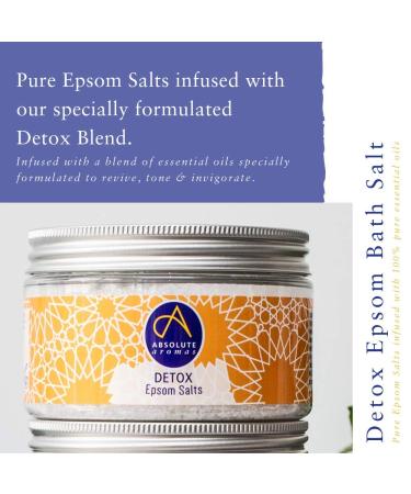 Buy Absolute Aromas Detox Bathing Salt 300g | Magnesium Sulfate & 100% Pure Essential Oils | Cleanse & Revitalize with Juniper Berry Geranium Palmarosa Grapefruit & Cedar Oil - Buy Online on SooperMarket.com