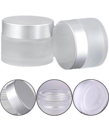 4 Pieces Empty Cosmetic Pots Glass Travel Cosmetics Container Jars with with Plastic Lids for Sample Creams 100g / 100ml Women Creams Make-up Sample Containers Round Silver - Buy Online on SooperMarket.com