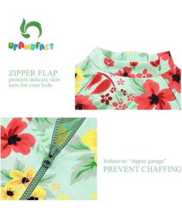 UPF 50+ Light Green Baby Girl One Piece Swimwear Suit with Sun Hat 9-12 Months - Buy Online on SooperMarket.com