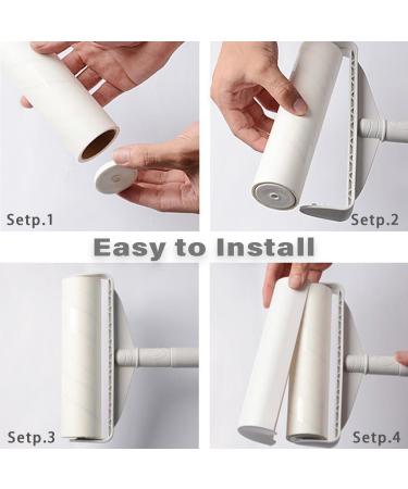 9.5'' Large Sticky Lint Roller with Long Handle - Pet Hair Remover for Furniture, Clothes, Carpet, Curtains - Buy Online on SooperMarket.com