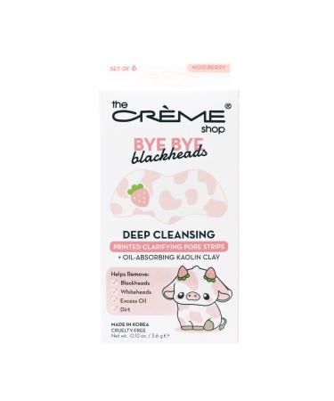 The Cr me Shop Bye Bye Blackhead Nose Strips - Oil-Absorbing Kaolin Clay Deep Cleanse - Pore Stickers Target Blackheads Whiteheads Excess Oil and Dirt (Moo Berry) 6 Counts 1 Pack MBBB9483