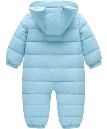 Happy Cherry Baby Hooded Romper Footie Pajamas Bear-light Blue 12-18 Months - Buy Online on SooperMarket.com