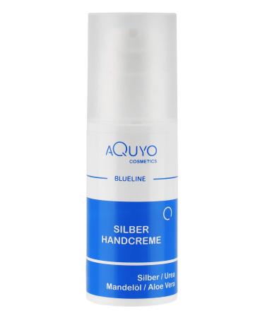 Blure silver hand cream for very dry rough cracked and inflamed hands and fingers silver cream for skin care for itching or neurodermatitis cream with microsilber aloe vera & urea (100ml Airless donor) 100 ml (1 Pack)