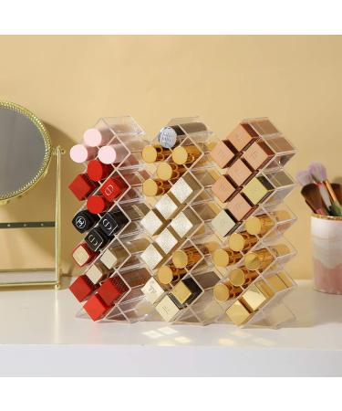 Fish Shape Lipstick Organizer Tower - Clear Acrylic, 16 Slots, Makeup Cosmetic Storage Stand - Buy Online on SooperMarket.com