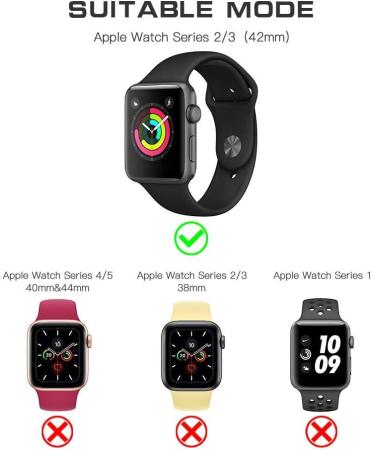 ShellBox Waterproof Apple Watch Case 42mm Series 3 & 2 | Premium Silicone Band | Built-in Screen Protector | Slim Drop/Shock Proof | Black - Buy Online on SooperMarket.com