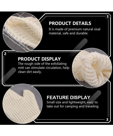 Cabilock 2Pcs Exfoliating Bath Gloves - Sisal Body Scrubber Mitts for Dead Skin Cell Removal - Ideal for Spa and Self-Care - Buy Online on SooperMarket.com