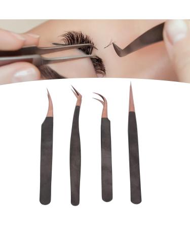 4Pcs Nail Art Tweezers - Stainless Steel Antistatic Tweezers for Eyelash Extensions & Beauty | International Shipping - Buy Online on SooperMarket.com