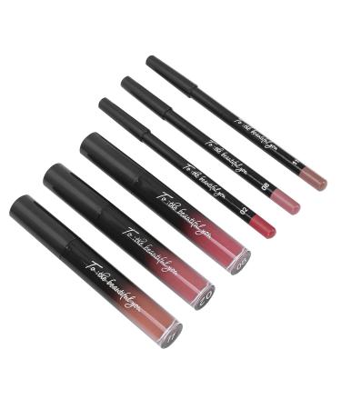 3PC Matte Liquid Lipstick & Lip Liner Set - Waterproof Durable Makeup for Women | Best Cosmetics Gift - Buy Online on SooperMarket.com