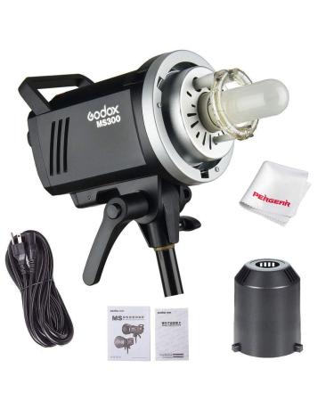 Godox MS300 Studio Strobe 300Ws 110V GN58 5600K Bowens Mount Monolight, Built-in Godox 2.4G Wireless System, 150W Modeling Lamp, Outstanding Output Stability, Anti-Preflash, 1/32 to 1/1 Steps Output Black