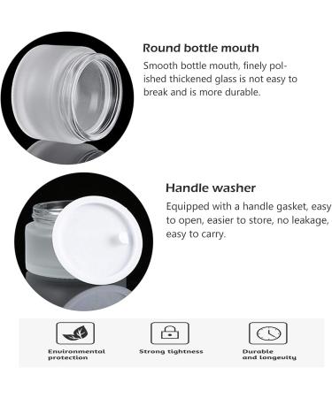 6 Pack 30ml Refillable Glass Cream Can - Leakproof Travel Container for Lotions Essential Oils & Lip Balm - Matte Transparent - Buy Online on SooperMarket.com