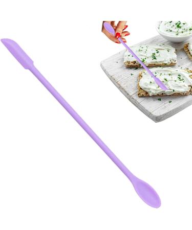 Versatile Silicone Double-End Spatula for Cooking & Cosmetics - Anti-Brewing Stamp Wax Scrap Tool in Violet - Buy Online on SooperMarket.com