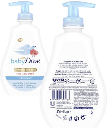 Baby Dove Rich Moisture Combo: Head To Toe Wash 400ml, Shampoo 400ml, Lotion 200ml - Buy Online on SooperMarket.com