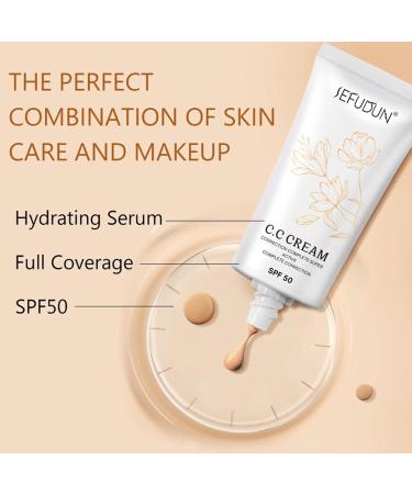 Buy CC Cream | Skin Tone Adjusting SPF 50 Face Sunscreen & Concealer for Mature Skin - Full Coverage Moisturizer & Makeup Primer - Buy Online on SooperMarket.com