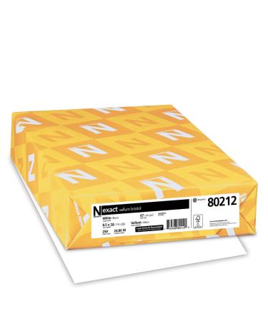Wausau Exact Vellum Bristol Cardstock  250 Sheets  White  94 Brightness  67 lb  8.5 x 14 Inches 8.5 x 14 Inches Vellum