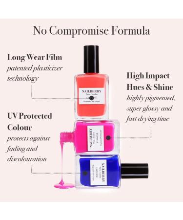 Nailberry L'Oxyg ne Oxygenated Nail Lacquer Strawberry Jam 15ml - Long-Lasting Color for Healthier Manicure | 12-Free, Vegan, Halal, Cruelty-Free, Gluten-Free - Buy Online on SooperMarket.com