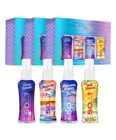 So Escapes Womens Gift Set with Ibiza Dream Bali Breeze Mykonos Nights & Majorca Love Fragrance Spray Set (4 x 50ml) Pack of 3 Blue Crush 3 Pack