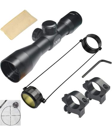 UUQ Tactical 4X32 Compact Scope with Rangefinder Reticle and Ring Mounts for .223 .308 Caliber Rifles - Buy Online on SooperMarket.com