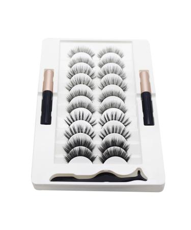 Magnetic Eyelashes And Eyeliner Kit Reusable Magnetic Lashes With Eyeliner And Tweezers 3D Natural Look False Eyelashes Magnetic Eyeliner And Eyelashes Kit