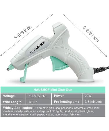 HAUSHOF Mini Hot Glue Gun Kit | 20-Piece Set for Home Decoration, Crafts, and Repairs | 20W 120V - Buy Online on SooperMarket.com