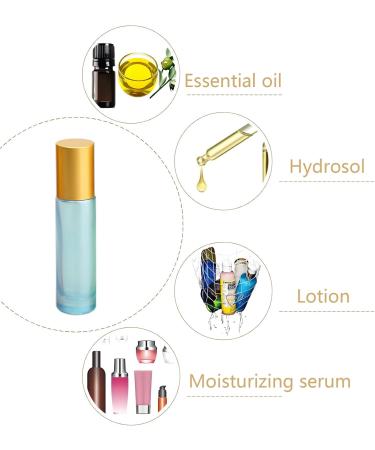 Tianzd 10ml Blue Glass Roller Bottles - 6 Pack with Gold Caps | Ideal for Essential Oils & Roll-On Applications | Includes Funnel Opener - Buy Online on SooperMarket.com