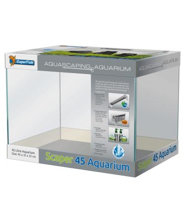 Superfish Scaper 45 Aquarium Starter Set Up White Black