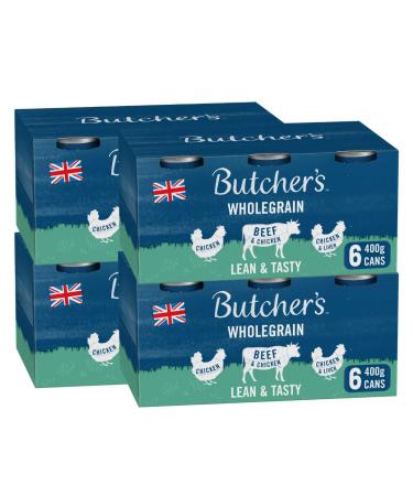 BUTCHER'S Lean and Tasty Low Fat Recipes Wet Dog Food Tin Cans Variety pack 9.6kg (24 x 400g) Lean & Tasty