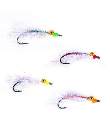 Goture Clouser Minnow fly fish range for fly fishing air tanks hooks size 4#-14# ideal for perch trout panfish 4#-4PCs