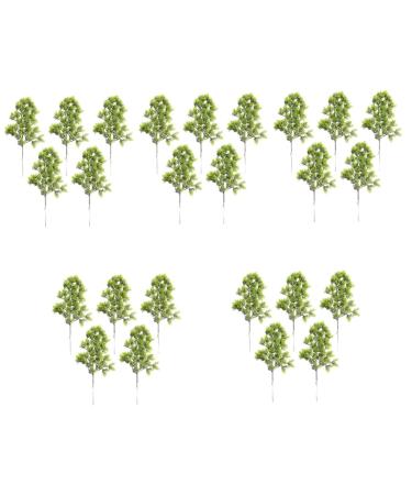 ABOOFAN 25 Pcs Simulated Pine Leaves Xmas Pine Branches Party Adornment Preserved Eucalyptus Halloween Wreath Branches Faux Plant Green Pine Needles Home Goods Decor Plastic Thuja Leaf Dark Greenx5pcs mediumx5pcs