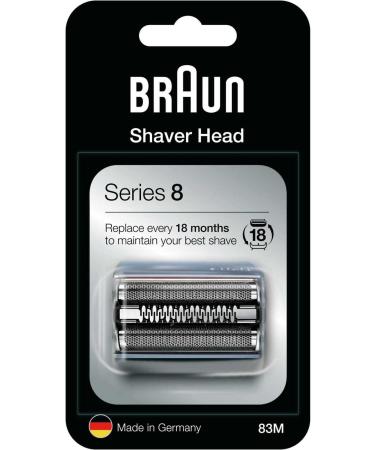 Braun Series 8 83M Electric Shaver Head Replacement - Silver - Compatible with Series 8