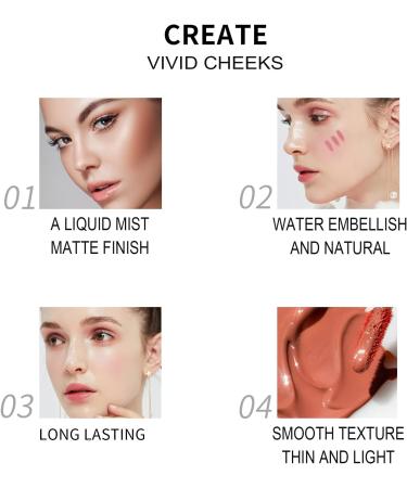 Moisturizing Liquid Blush - Natural Fluff Mist Matte Finish - Long Lasting 07 Cameo Brown 0.22 Fl Oz - Buy Online on SooperMarket.com