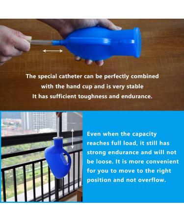 Urinals for men Men's urinal with hand-held portable urine cup 2000 ml urinal bottle catheter male urinals for elderly bedridden hospital beds wheelchair (BLUE) - Buy Online on SooperMarket.com