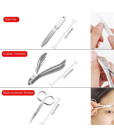 Glamne Manicure Pedicure Set Tools Professional Stainless Steel Nail Care Kits with Holographic Travel Case(Pink) - Buy Online on SooperMarket.com