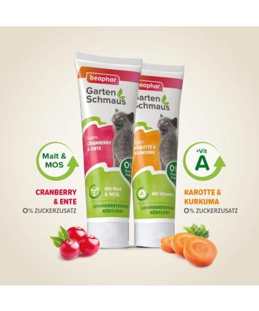 BEAPHAR Garden Feast Paste for Cats - Energy Supply with Cranberry Duck Malt & MOS - 100g - 0% Added Sugar - International Shipping Available - Buy Online on SooperMarket.com