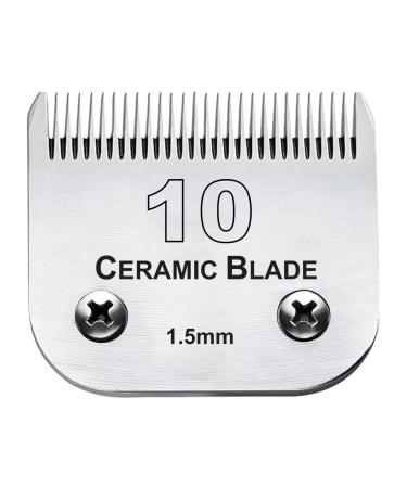 #10 Blade Dog Grooming Replacement Blade Compatible with Andis Clippers Carbon Infused Steel Detachable Ceramic Sharp Edge Also Compatible with Wahl/Oster Dog Clippers 10# 1.5mm