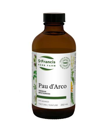 St Francis Herb Farm Pau d'Arco Herbal Tincture | Used in Herbal Medicine to Help Treat Sore Throat and Colds | Antiparasitic | Antimicrobial | Antifungal | Anti-Inflammatory | Immune Stimulating | (250ml)