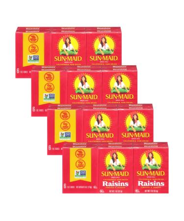 Sun-Maid California Raisins, 1oz, 6 count (Pack of 4) 1.33 Ounce (Pack of 24)