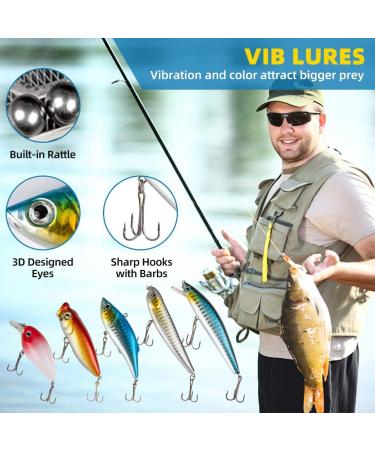 302 Pcs Fishing Lures Set - GOANDO Fishing Gear Tackle Box for Bass Trout Salmon - Spoon Lures, Soft Plastic Worms, Crankbait, Jigs, Hooks - Fishing Attractants and Accessories for Successful Fishing - Buy Online on SooperMarket.com