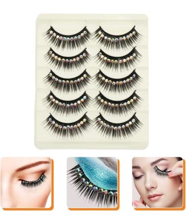 KALLORY False Eyelashes 10 Pairs Decorative Fake Lash Shiny Gems Eyelashes Women Makeup Supplies False Lashes - Buy Online on SooperMarket.com