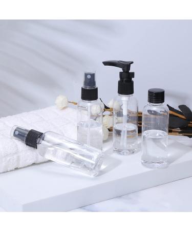 Buy Lufevrm Travel Bottle Set - 4 Leakproof Refillable Spray & Pump Bottles - 80ml for Shampoo & Perfume with Transparent Carrier Pocket - International Shipping Available - Buy Online on SooperMarket.com