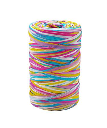 Tenn Well Colored Raffia Ribbon 3/16 inch by 328 Feet Matte Paper Craft Ribbon for Gift Wrapping Gift Box Packing Party Decor and Craft Projects