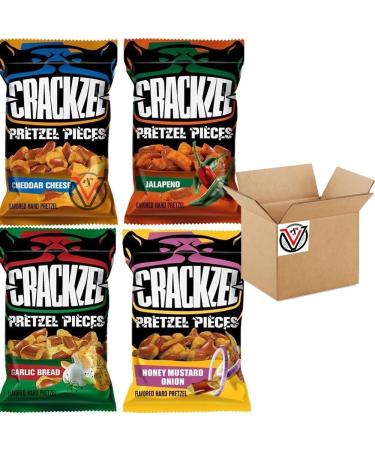 VIMIX Crackzel Cheddar Jalapeno Honey Mustard Onion Garlic Bread Pretzels 85g - 04 Mixed Bags - Buy Online on SooperMarket.com