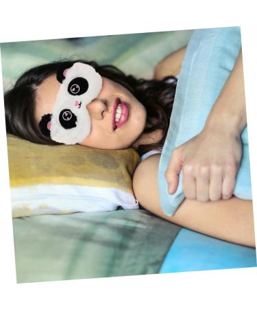 Angoily Plush Silk Eye Mask Set - 2pcs Cartoon Blindfolds for Sleep & Travel Comfortable Satin Eye Cover for Adults - Black & White - Buy Online on SooperMarket.com