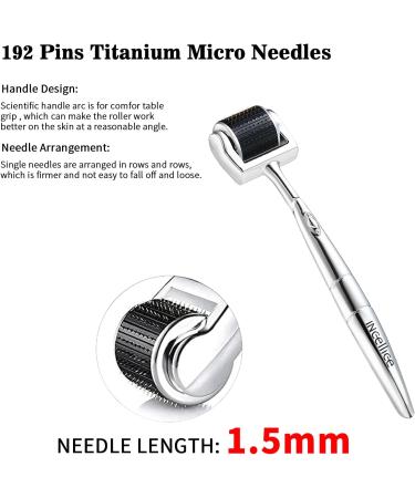 INCELLICE Derma Roller 1.5mm Beard and Hair Growth Roller for Men and Women 192 Real Individual Titanium Microneedling Roller for face - Buy Online on SooperMarket.com