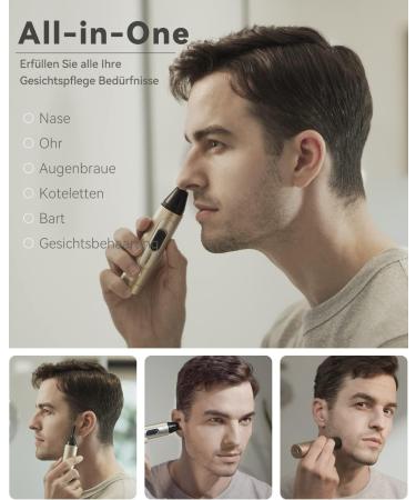 UNIBONO All-in-One Rechargeable Nasal Hair Cutter Kit | Painless Nose Trimmer for Men with Mini Facial & Eyebrow Razor | Green - Buy Online on SooperMarket.com