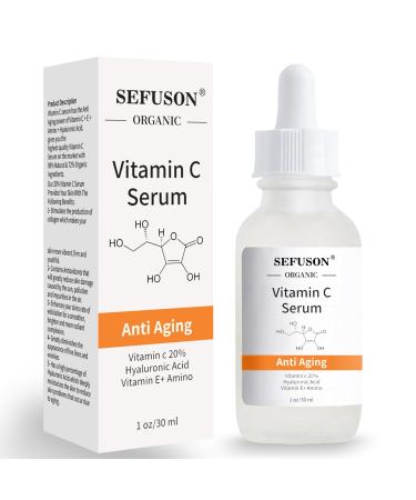 Vitamin C Serum Face With Hyaluronic Acid Vitamin E 20% Vitamin C for Anti-wrinkle Dark Circle Restore & Boost Collagen Firming skin - 1Oz