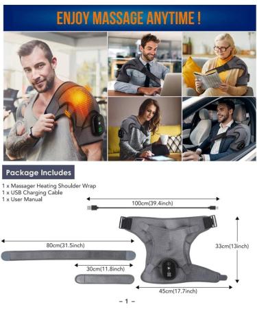 Shop Adjustable Heating Shoulder Strap Support - 3 Heat & Vibration Settings for Men & Women | International Shipping Available - Buy Online on SooperMarket.com