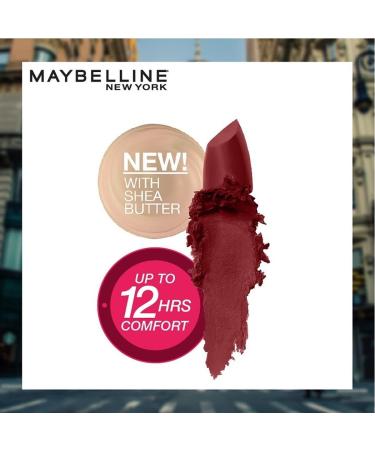 Maybelline Color Sensational Matte Hydrating Lipstick in Burgundy Blush 0.15 oz - Nude, Pink, Red, Plum Lip Color - Buy Online on SooperMarket.com