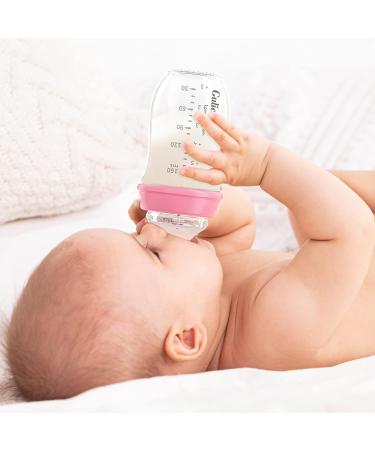 Gulicola Natural Glass Baby Bottle Gift Set - 3 oz & 5 oz, Extra Slow Flow Nipple, 0-3 Months - 4 Pack, Black/White Unisex - Buy Online on SooperMarket.com