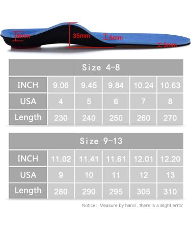 Valsole Orthopedic Insoles for Men & Women - Soft Shoe Inserts for Flat Feet & Plantar Fasciitis - Comfort support | EU Size 40-41 (26cm) V107B - Buy Online on SooperMarket.com