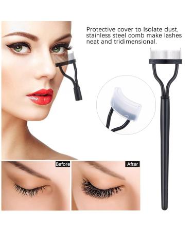 5PCS Eyelash Brush Separator & Comb Set - Prevent Clumping Easy-to-Use Mascara Fan Tools for Perfect Eye Brow Application - Black - Buy Online on SooperMarket.com